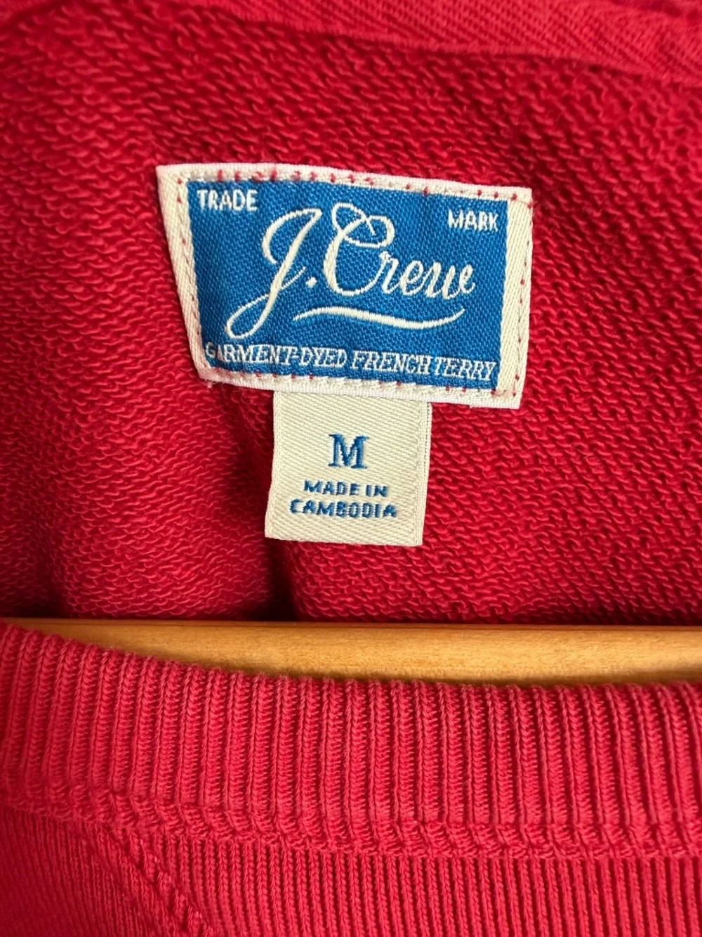 J.Crew Vintage-Style Red Crewneck Sweatshirt